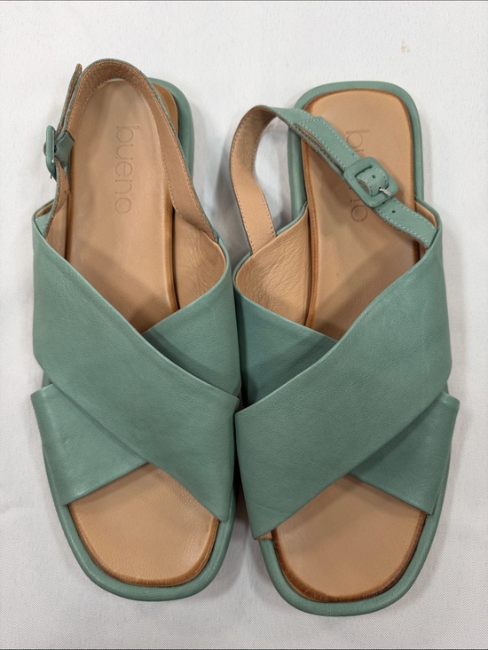 Bueno Shoes - Bueno Elwood Sandals Women’s 11 EU 42 Seafoam Green Leather Slingback